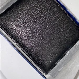 POLO RALPH LAUREN BLACK LEATHER WALLET